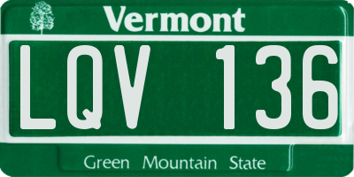 VT license plate LQV136