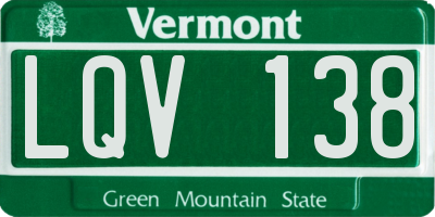 VT license plate LQV138