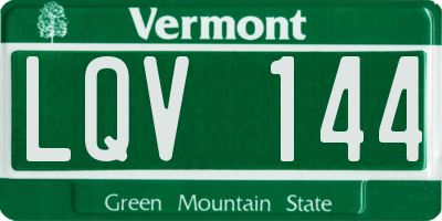 VT license plate LQV144