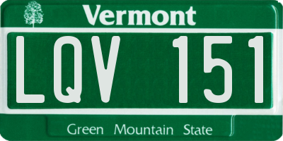 VT license plate LQV151