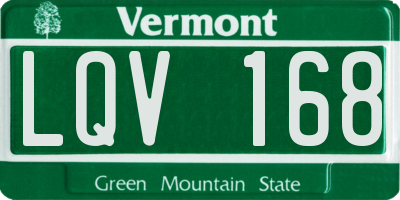 VT license plate LQV168