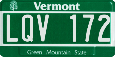 VT license plate LQV172