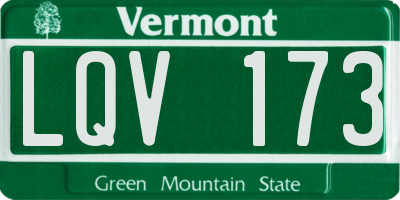 VT license plate LQV173