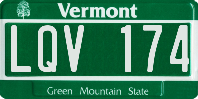 VT license plate LQV174