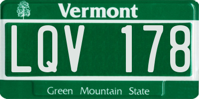 VT license plate LQV178