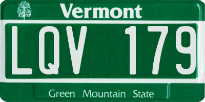 VT license plate LQV179