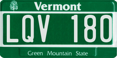 VT license plate LQV180