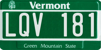 VT license plate LQV181