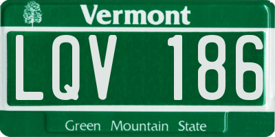VT license plate LQV186
