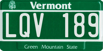 VT license plate LQV189