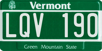 VT license plate LQV190