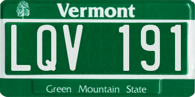VT license plate LQV191