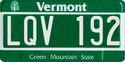VT license plate LQV192