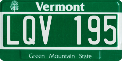 VT license plate LQV195