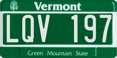 VT license plate LQV197