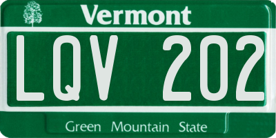 VT license plate LQV202