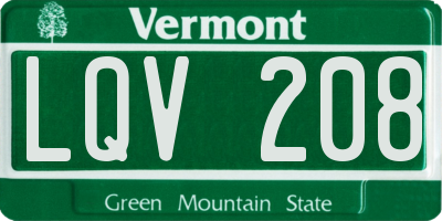 VT license plate LQV208