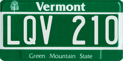VT license plate LQV210