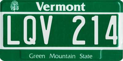 VT license plate LQV214