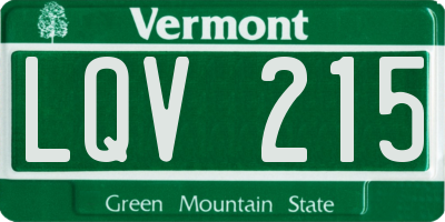VT license plate LQV215
