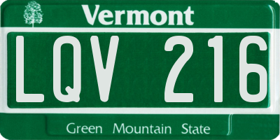 VT license plate LQV216