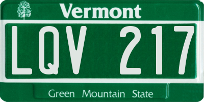 VT license plate LQV217