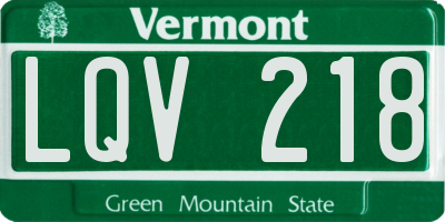 VT license plate LQV218