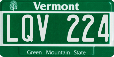 VT license plate LQV224