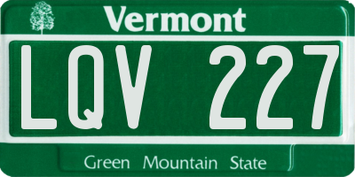 VT license plate LQV227