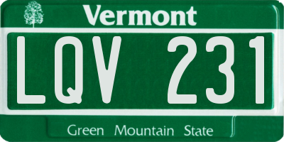 VT license plate LQV231