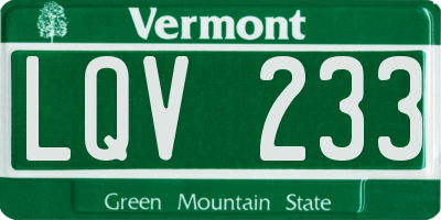 VT license plate LQV233