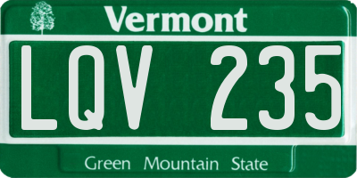 VT license plate LQV235