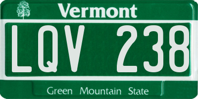VT license plate LQV238