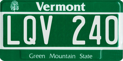 VT license plate LQV240
