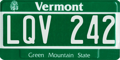 VT license plate LQV242