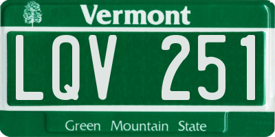 VT license plate LQV251