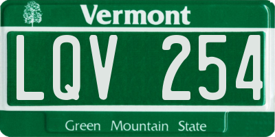 VT license plate LQV254