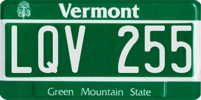 VT license plate LQV255