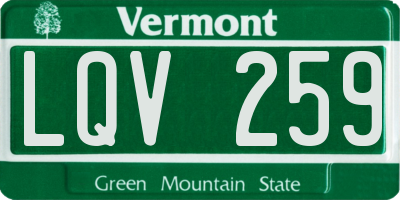 VT license plate LQV259
