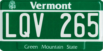 VT license plate LQV265