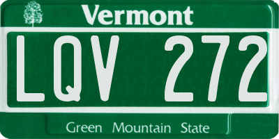VT license plate LQV272