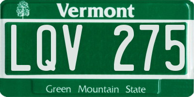 VT license plate LQV275