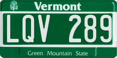 VT license plate LQV289
