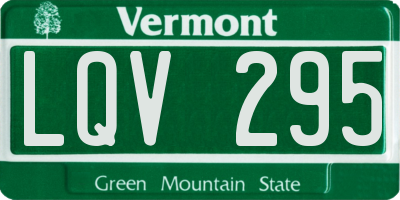 VT license plate LQV295