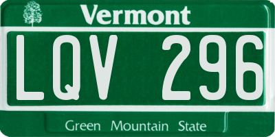 VT license plate LQV296
