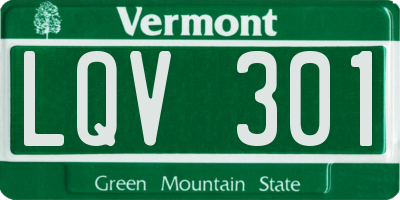 VT license plate LQV301