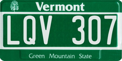 VT license plate LQV307
