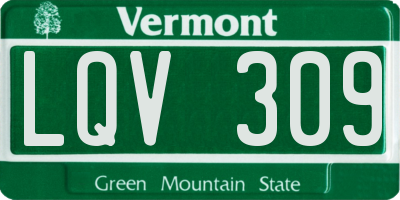 VT license plate LQV309