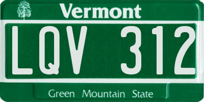 VT license plate LQV312