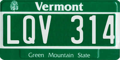 VT license plate LQV314